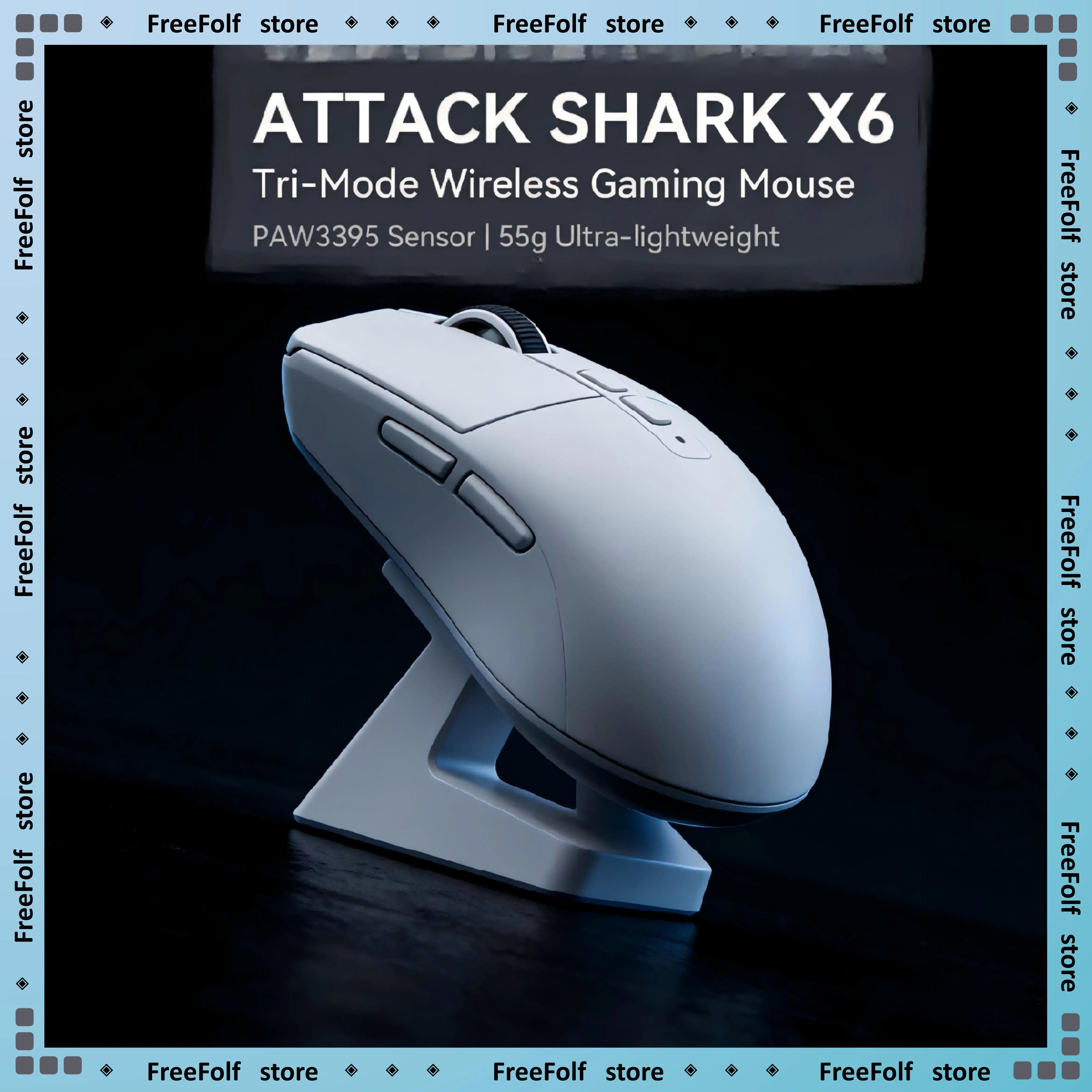 ATTACK SHARK X6 무선 게이밍 마우스, 유선/2.4G/BT5.2 트리플 모드, 80M HUANO 핑크 스팟 스위치, 마그네틱 RGB 도크
