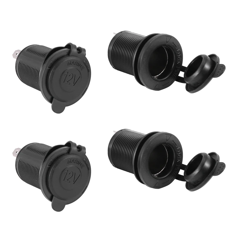 4 X Presa Di Corrente 12V Presa Accendisigari Da Incasso Per Auto Moto Barca