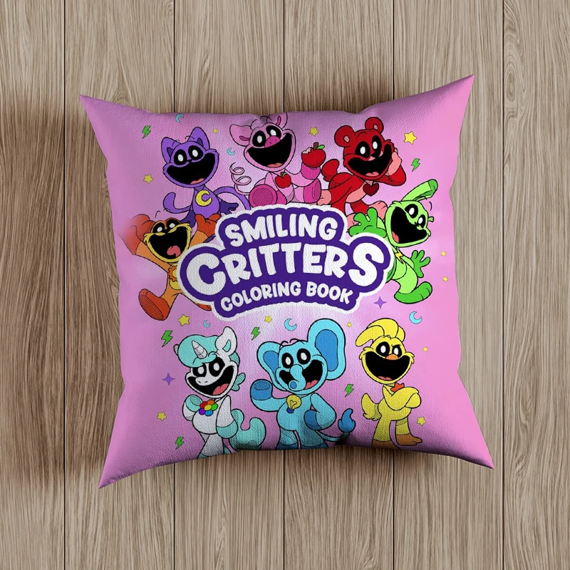 Smiling Critter Cushion Cover Catnap Dogday 45*45cm Polyester Throw Pillows Sofa Home Decor Decoration Decorative Pillowcase 3