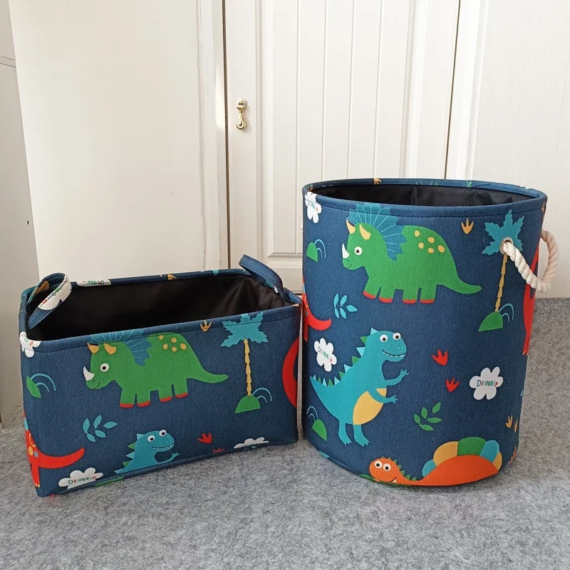 Cartoon Dinosaur Laundry Basket Folding Fabric Laundry Hamper for Kids Boys Clothes Toys Storage Basket for Home Bedroom Nursery 3