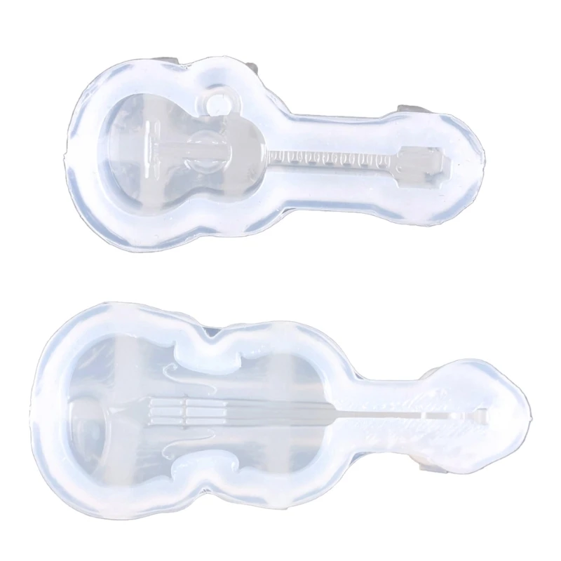 

2024 New Glossy Violin-shape Ornaments Silicone Epoxy Resin Mold DIY Keychain Pendant Backpack Decor for Valentines Gift Craft