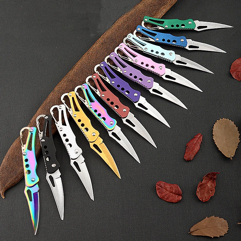 Portable Stainless Steel Shape Knife Camping Self Defense Outdoor Survival Supplies Tools Foldable Pocket Knife Mini Key