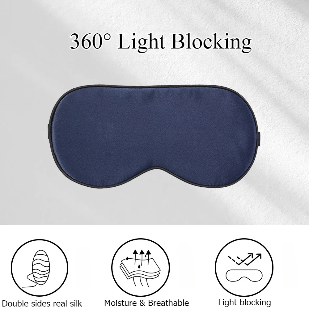 Silk Sleep Eye Mask Light Blocking Adjustable Strap