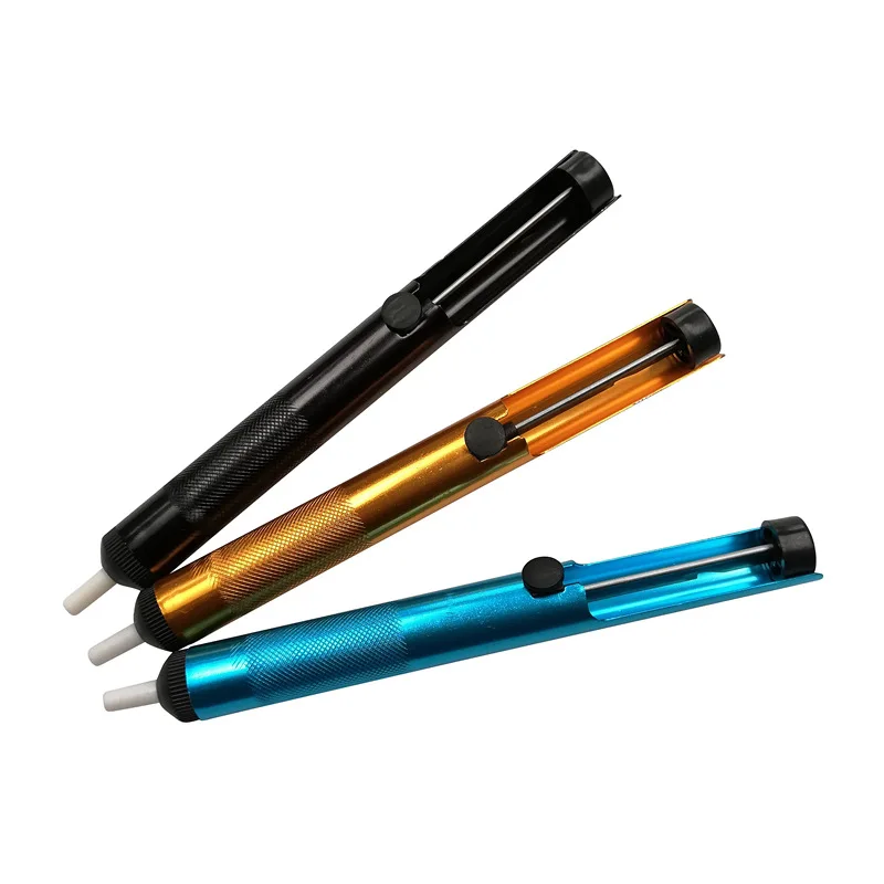 Desoldering Suction Pump Desoldering Pump Electrothermal Solder Sucker Desoldering Tool Aluminum Metal Desoldering Pump Suction Tin Gun Soldering Sucker Pen Removal Vacuum Soldering Iron Desolder Hand Welding Tools