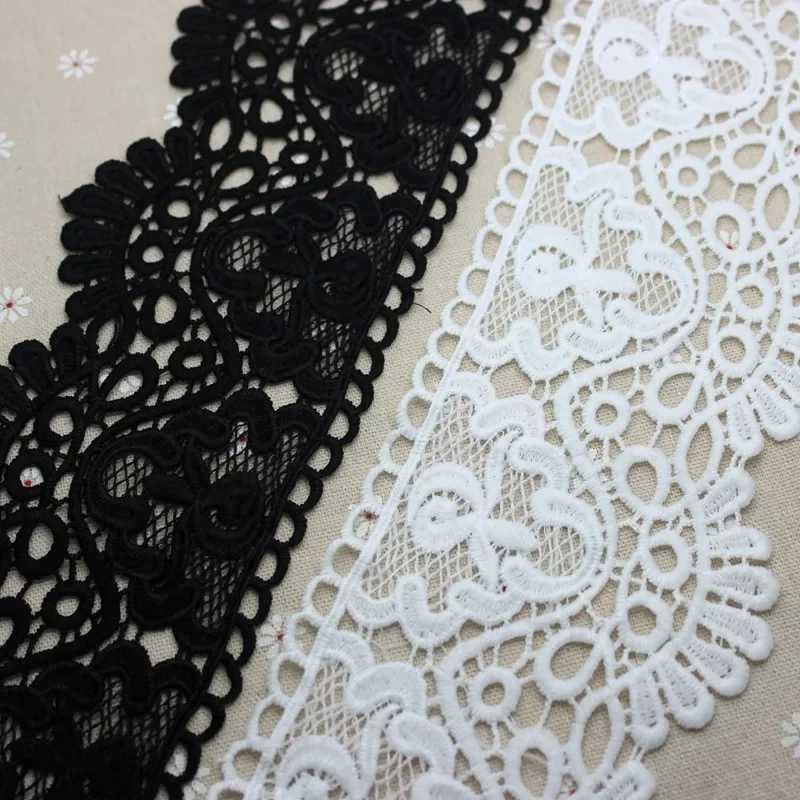 Lace Ribbon Lace Fabric Lace Sewing Supplies Lace Sewing Accessories Lace Garment Accessories Lace Accessories Lace Decoration 10cm Wide Hollow Out Floral Embroidered Lace Ribbon DIY Apparel Sewing Fabric Milk Silk Water Soluble Lace Tape
