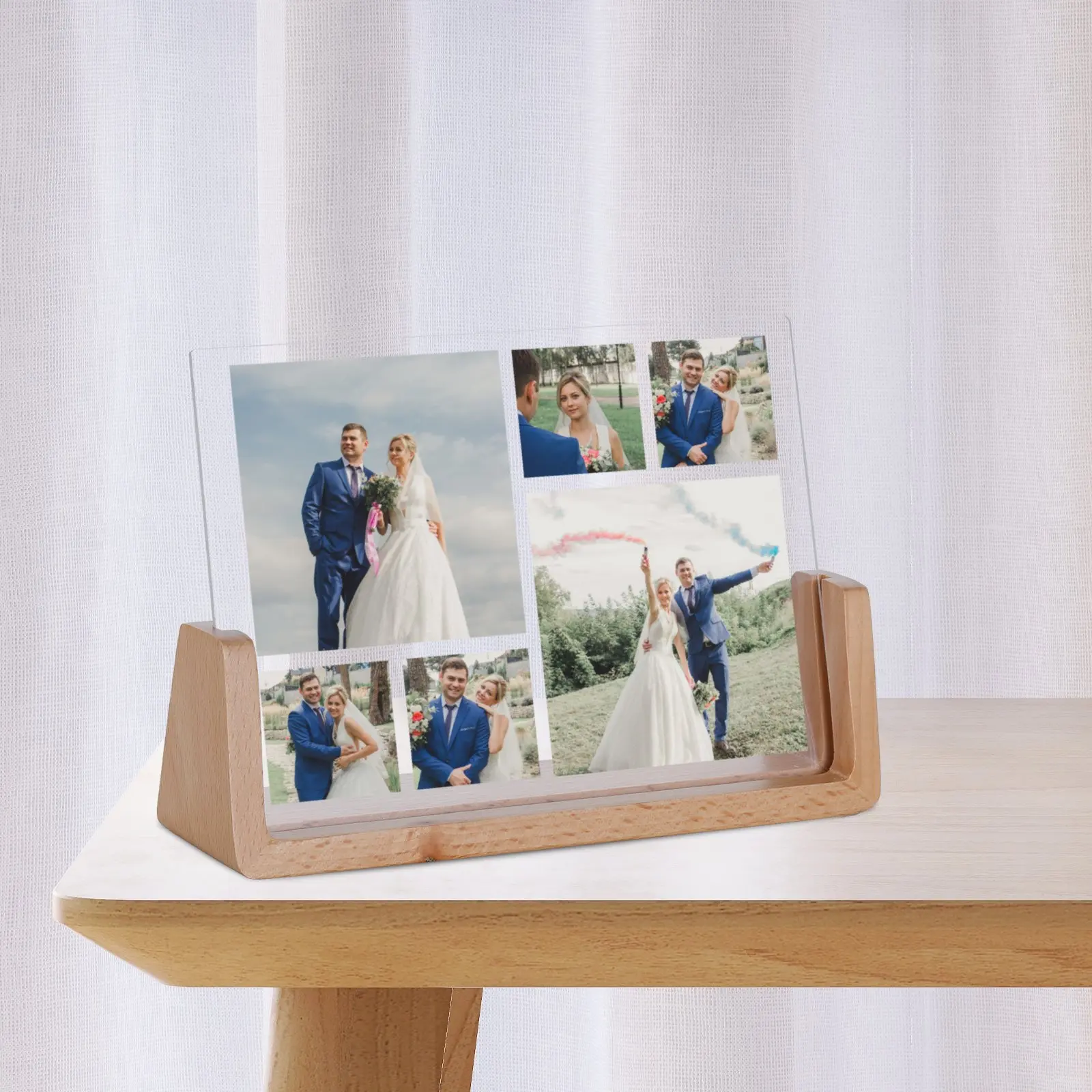 

Personalized Collage Photo Frame for Couple Valentine's Day Gift Ideas for Bride Groom Wedding Anniversary Acrylic Frame Decor