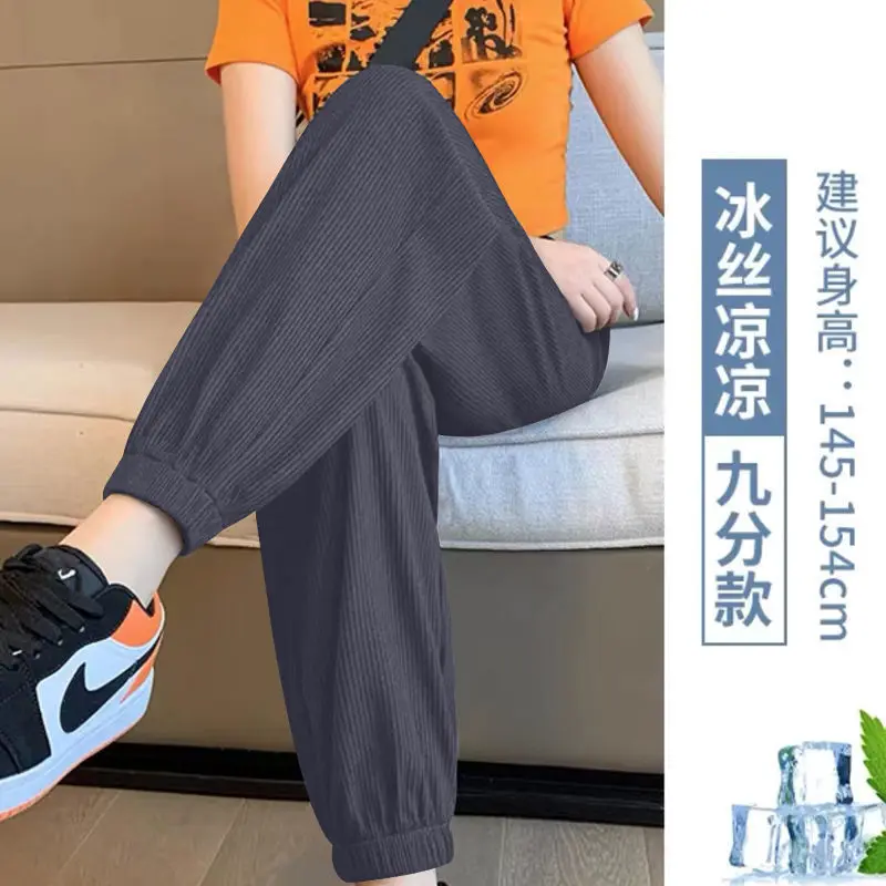 Spring and Autumn Women's Solid Color Elastic High Waist Pocket Lace Up Harlan Loose Fit Fashion Elegant Commuter Pants