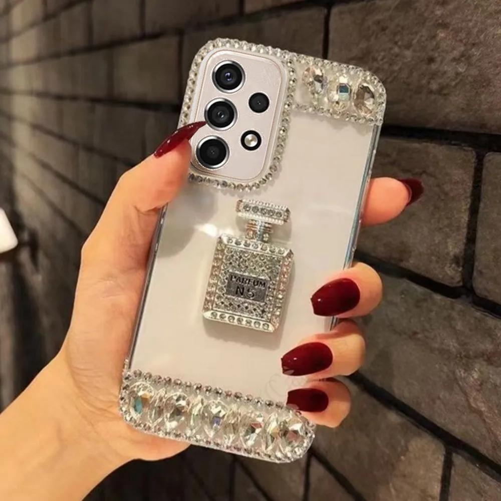 Diamond Perfume Pearl Crystal Swan Phone Case For Samsung Galaxy A74 A54  A53 A73 A33 A32 A51 A71 A72 A52 A23 A22 A13 A12 Cover - Mobile Phone Cases  & Covers - AliExpress