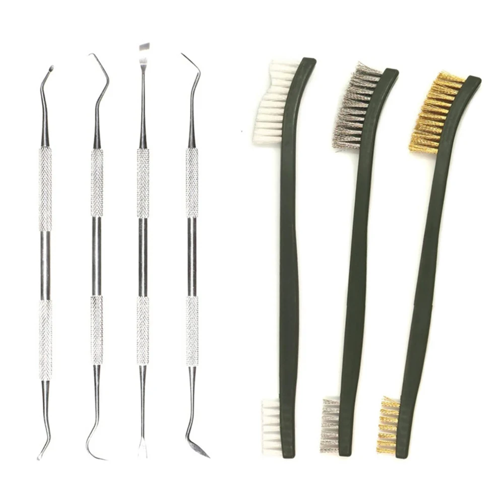 

7 pcs Mini Wire Brush Set Steel Brass Nylon Cleaning Polishing Detail Metal Rust Brush