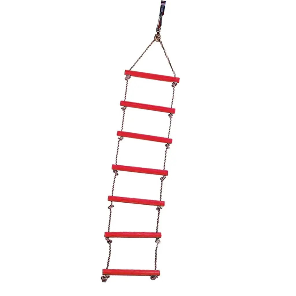 MagiDeal Safe Kids Indoor Outdoor Playhouse 6 Rungs Rope Climbing Ladder Play Sport Fun Toy for Garden Treehouse 120KG 2Colors 2