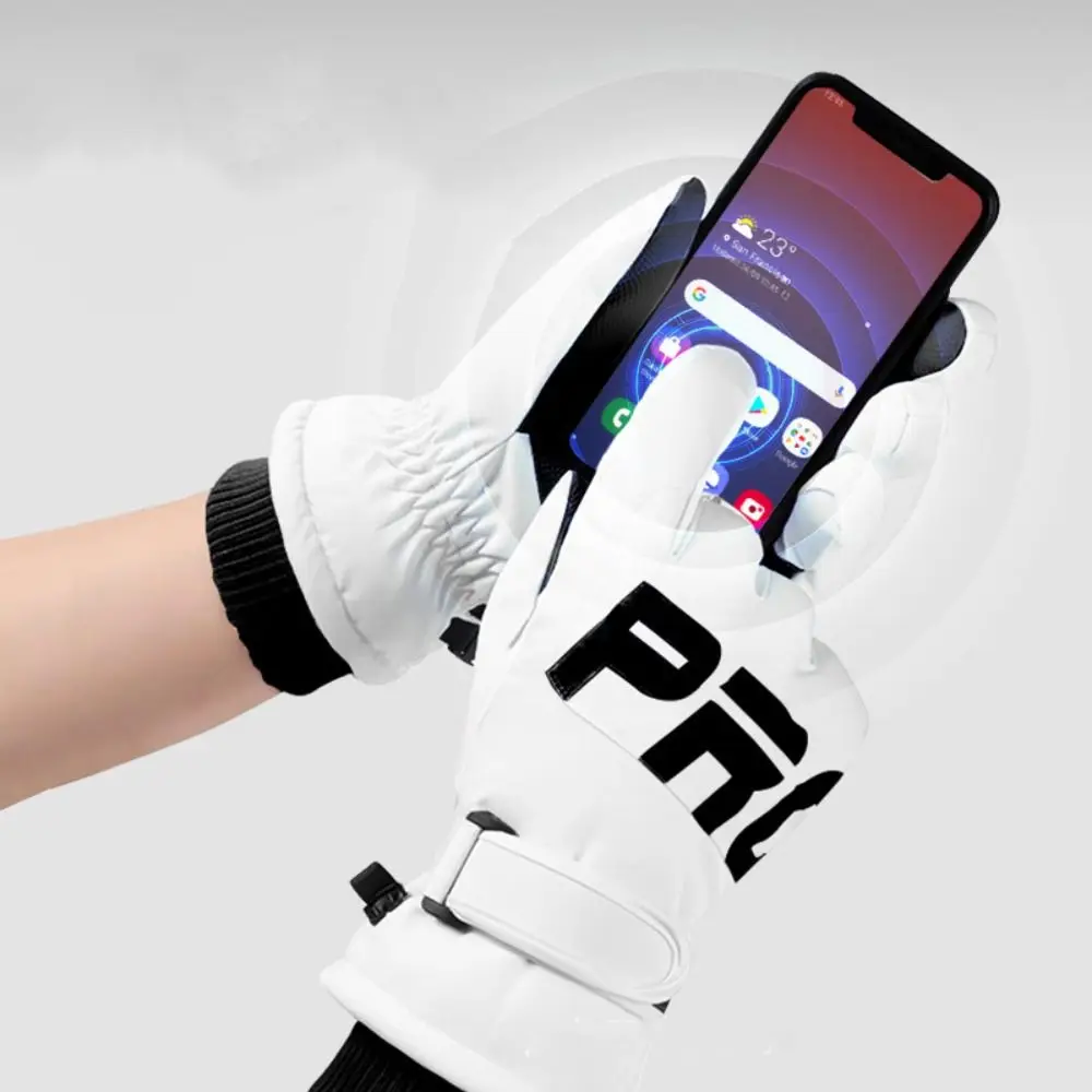 Men And Women Ski Gloves High Quality Touch Screen Ski Gloves Non-slip Polyester Plush Cycling Gloves Waterproof Winter Mittens 2