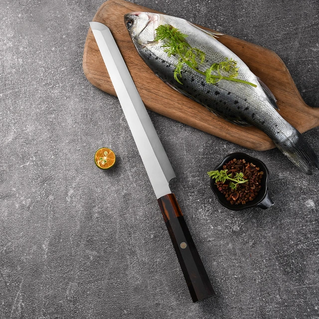 Couteau à Sushi de 10 pouces, damas en acier VG10, couteaux japonais pour  le saumon, fileter le poisson, couteau Sashimi - AliExpress