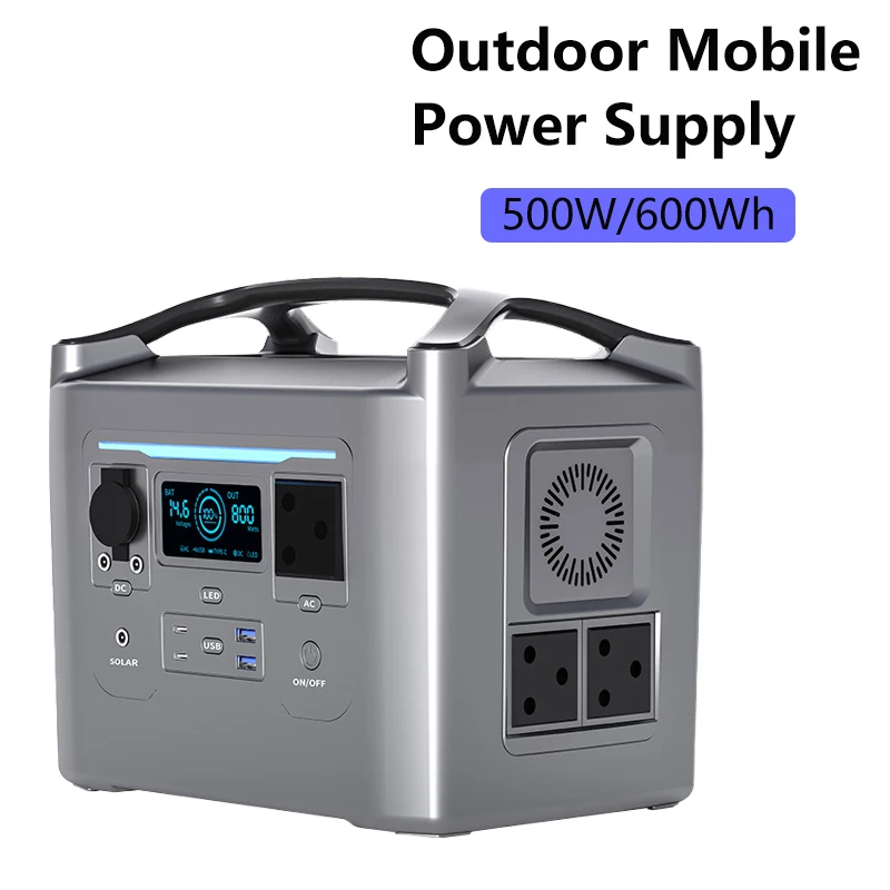 

500W Portable Power Station 600Wh Solar Generator External Batteries 220V Energy Storage Supply Outdoor Camping