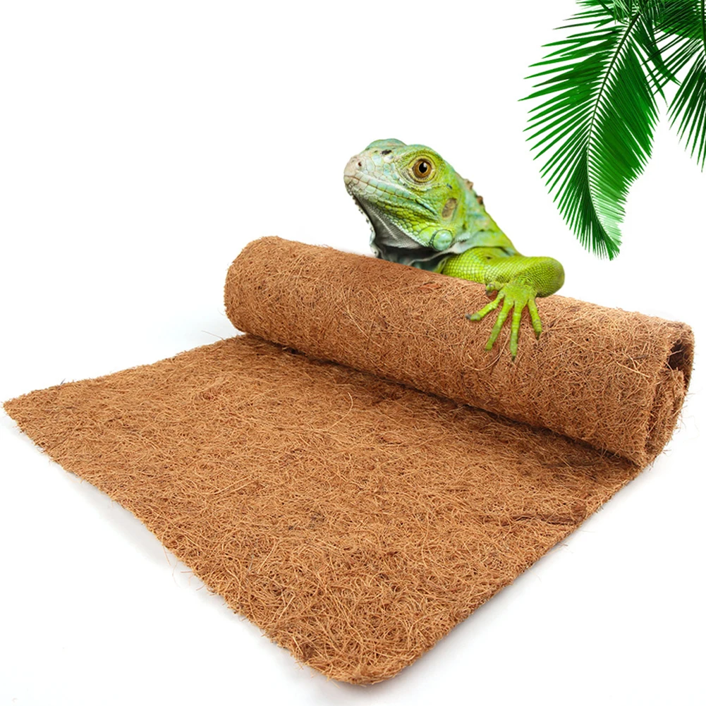 Reptile Carpet Pet Warm Mat Soft Breathable Reptiles Climbing Coconut Palm Carpet Breeding Box Accessory For Tortoise Turtle Lizard