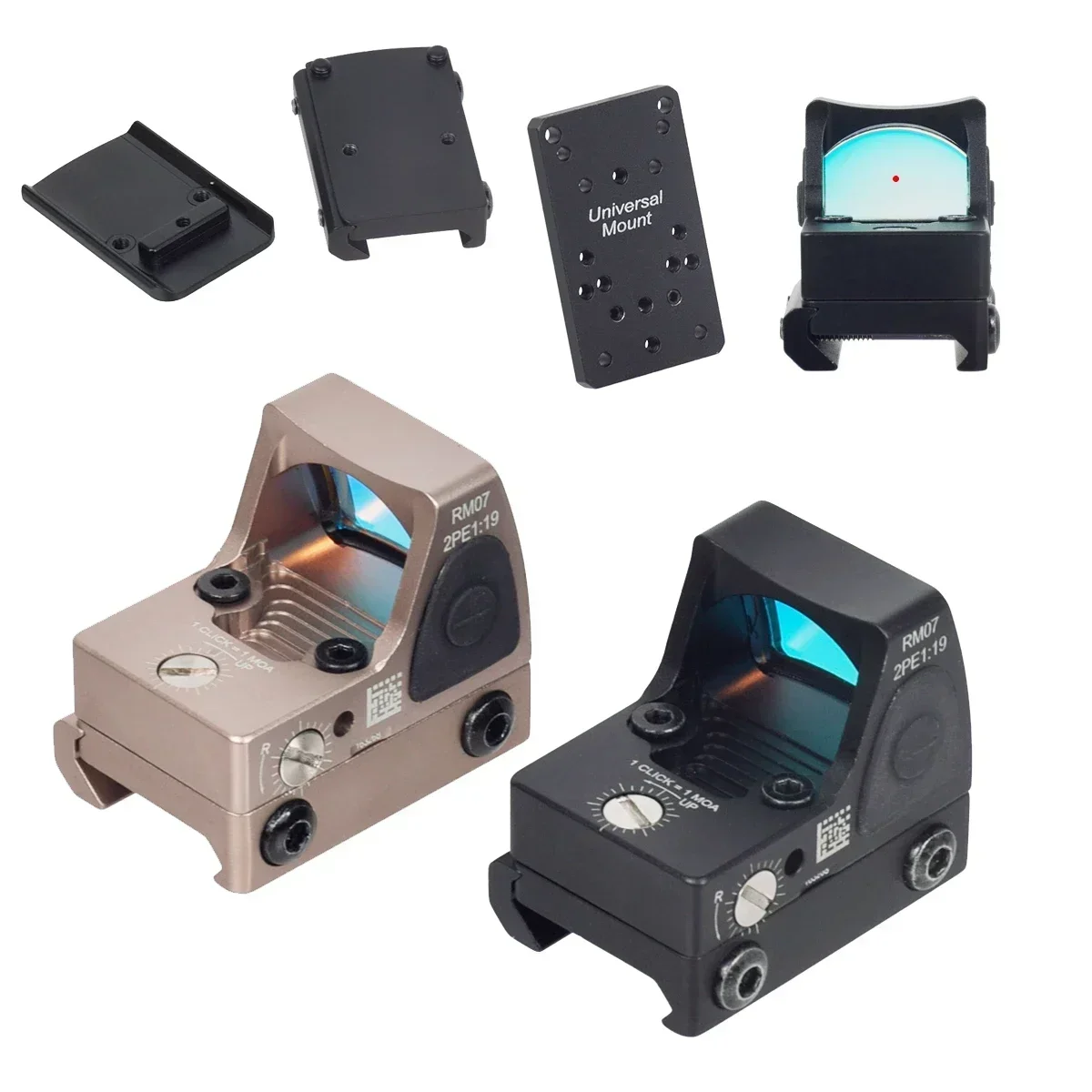 Tactical Metal RM Mini Reflex Red Dot Sight Scope Glock Rear Sight Mount Base Glock 17 43 Collimator 20mm Rail