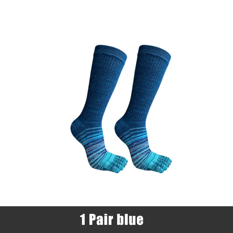 1/6 Pares de Calcetines de Cinco Dedos para Hombre, Largos, de Algodón, Compresión, Coloridos, a Rayas, para Senderismo, Ciclismo, Fitness, Deporte, Viajes, Elite