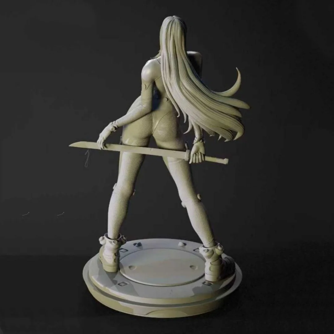 1/24 스케일 75mm 레진 피규어 조립 모델 키트 시모히라 레이카가 뒤로 몸을 돌리며 칼을 잡고 있다 Nsfw 두 가지 버전 조립되지 않은 장난감