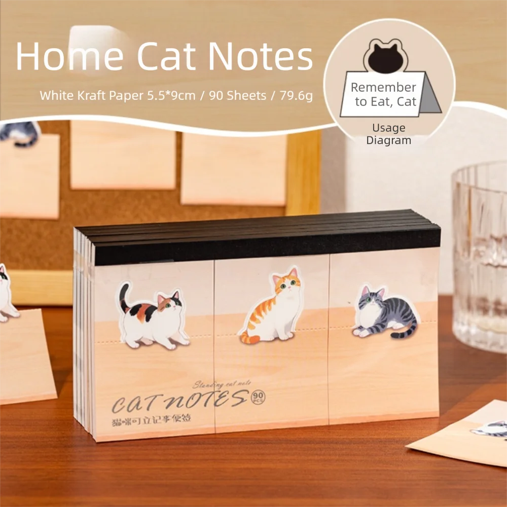 Cartoon Cat Sticky Notes: Illustrated Daily Planner Notepad & Sticker Set