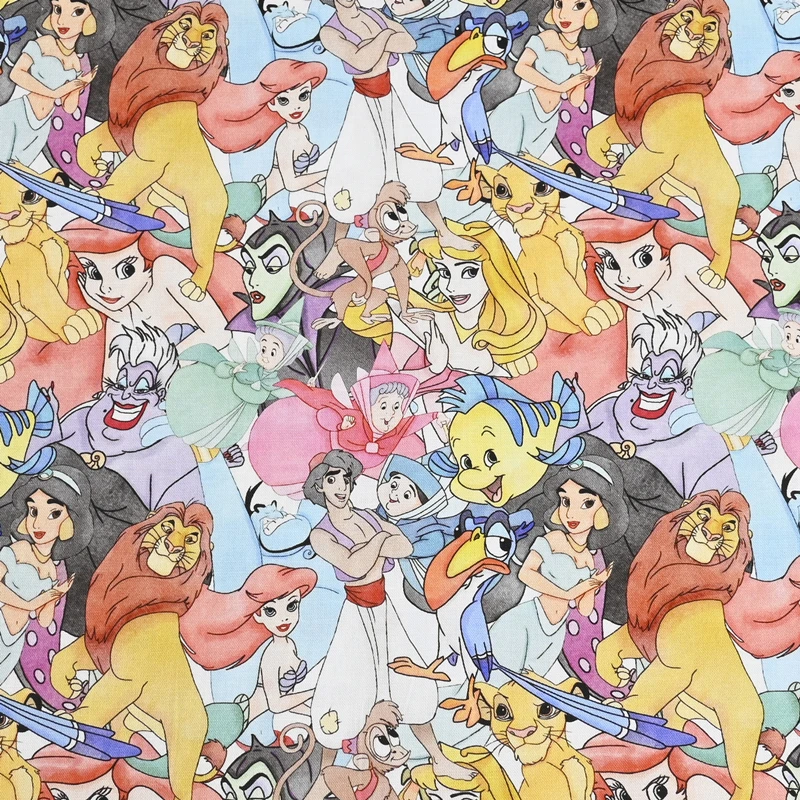 Disney Cotton Fabric By The Yard,Disney Princess Fabric 100 Cotton For