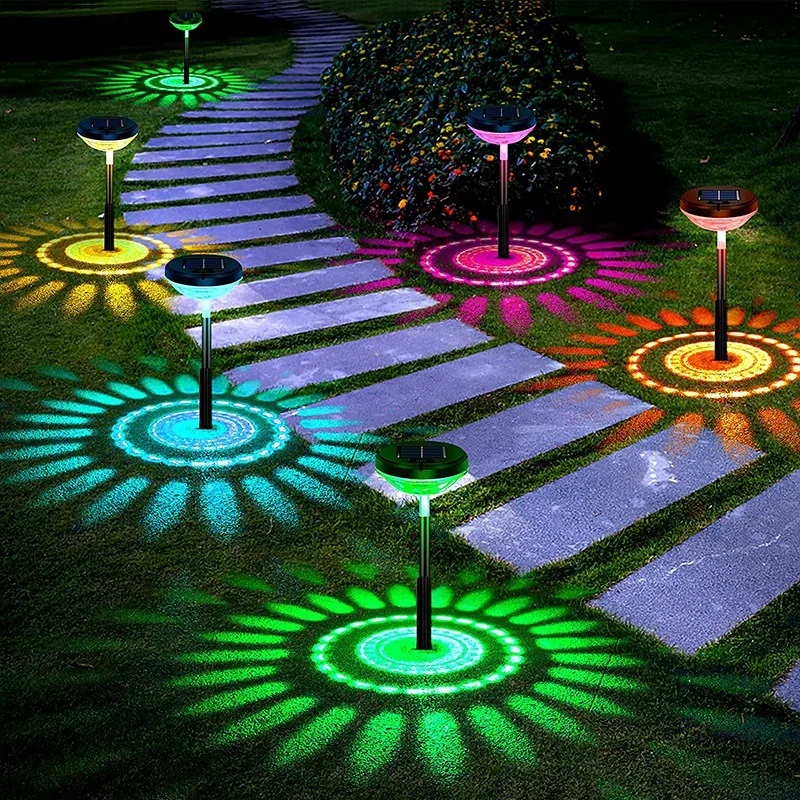 

Garden Lights Solar LED Light Outdoor Waterproof RGB Color Changing Pathway Lawn Lamp for courtyard Decor Landscape Lighting