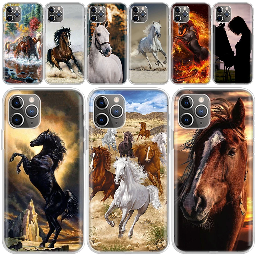 Horse Great Beauty Galloping Custodia Morbida Per Iphone 15 14 13 12 11 Pro Max 7 Plus Mini Apple Xs Xr X Se 8 + Shell