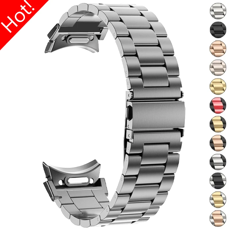 

Ремешок из нержавеющей стали для Samsung Galaxy Watch 6 5 4 40/44 мм 6Classic 43 мм 47 мм, металлический браслет для часов 5Pro 45 мм