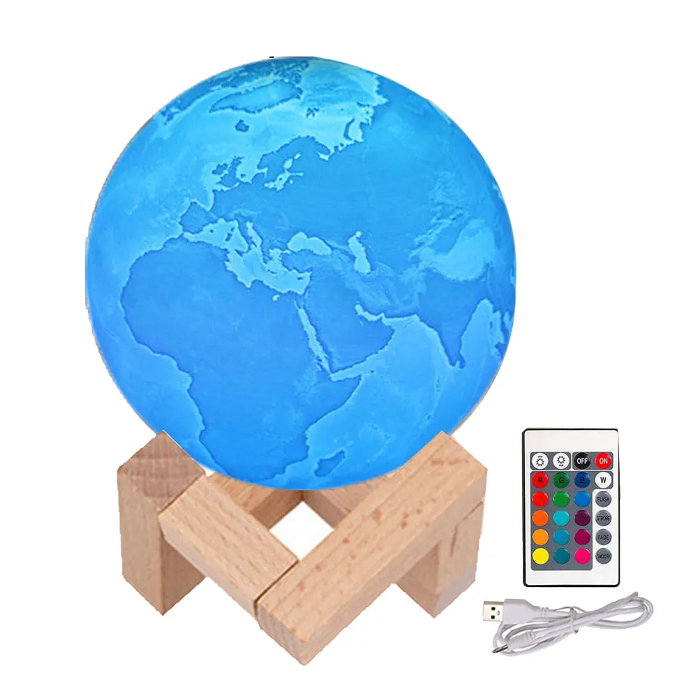 

SOLOLANDOR 3D Print Earth Led night Lamp For Bedroom Living Room Hall Decorate USB night Light Sofa Indoor Home Decor Lighting