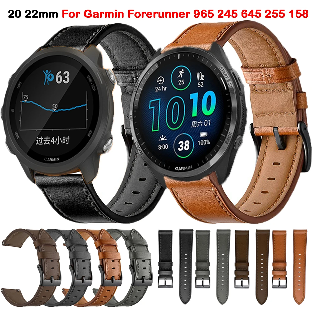 Leather Strap For Garmin Forerunner 965 245 645 265 745 255