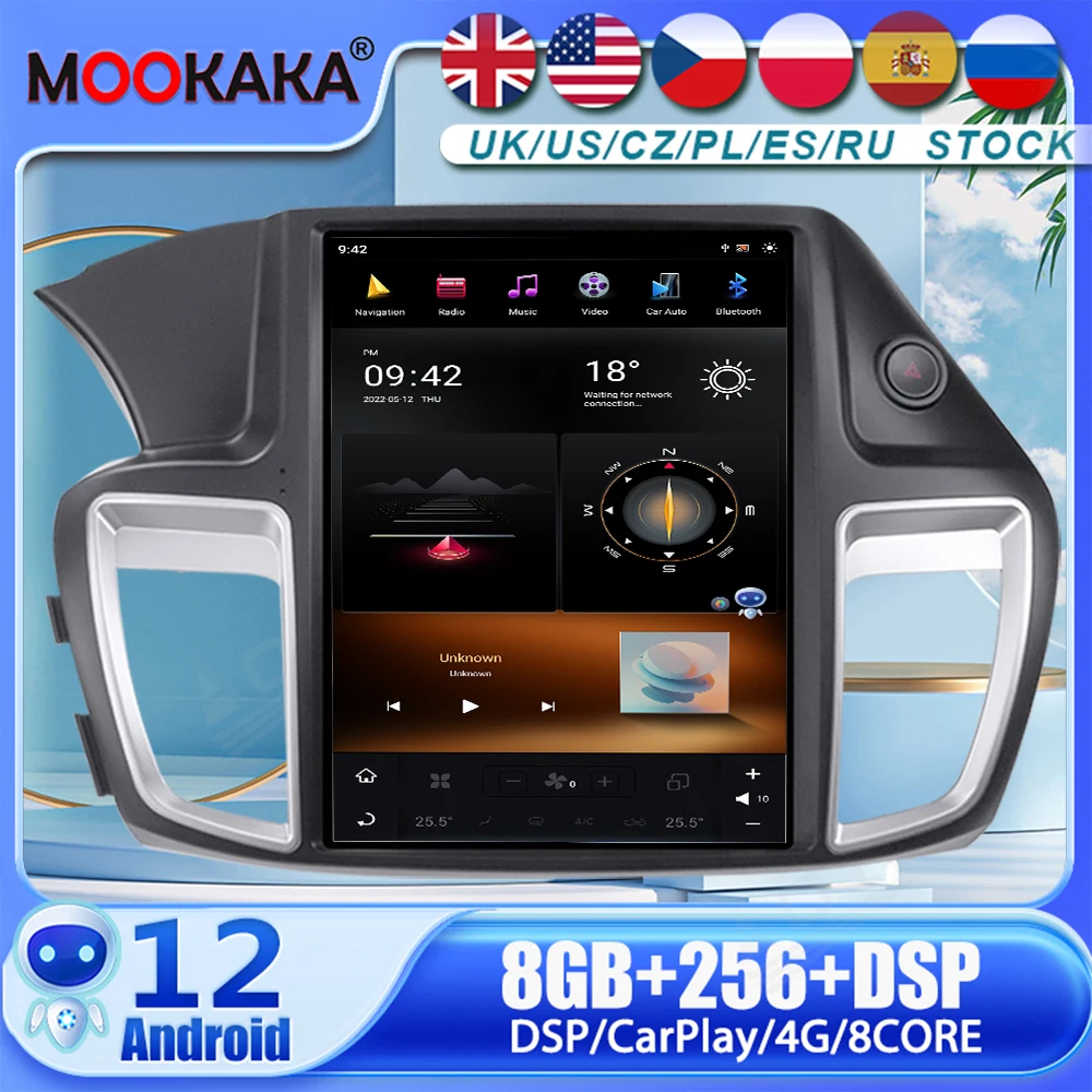 

Автомобильный радиоприемник 8G256GB для Honda Accord 9 2012-2017 Android 11, автомагнитола, мультимедийный плеер, GPS-навигатор, навигатор