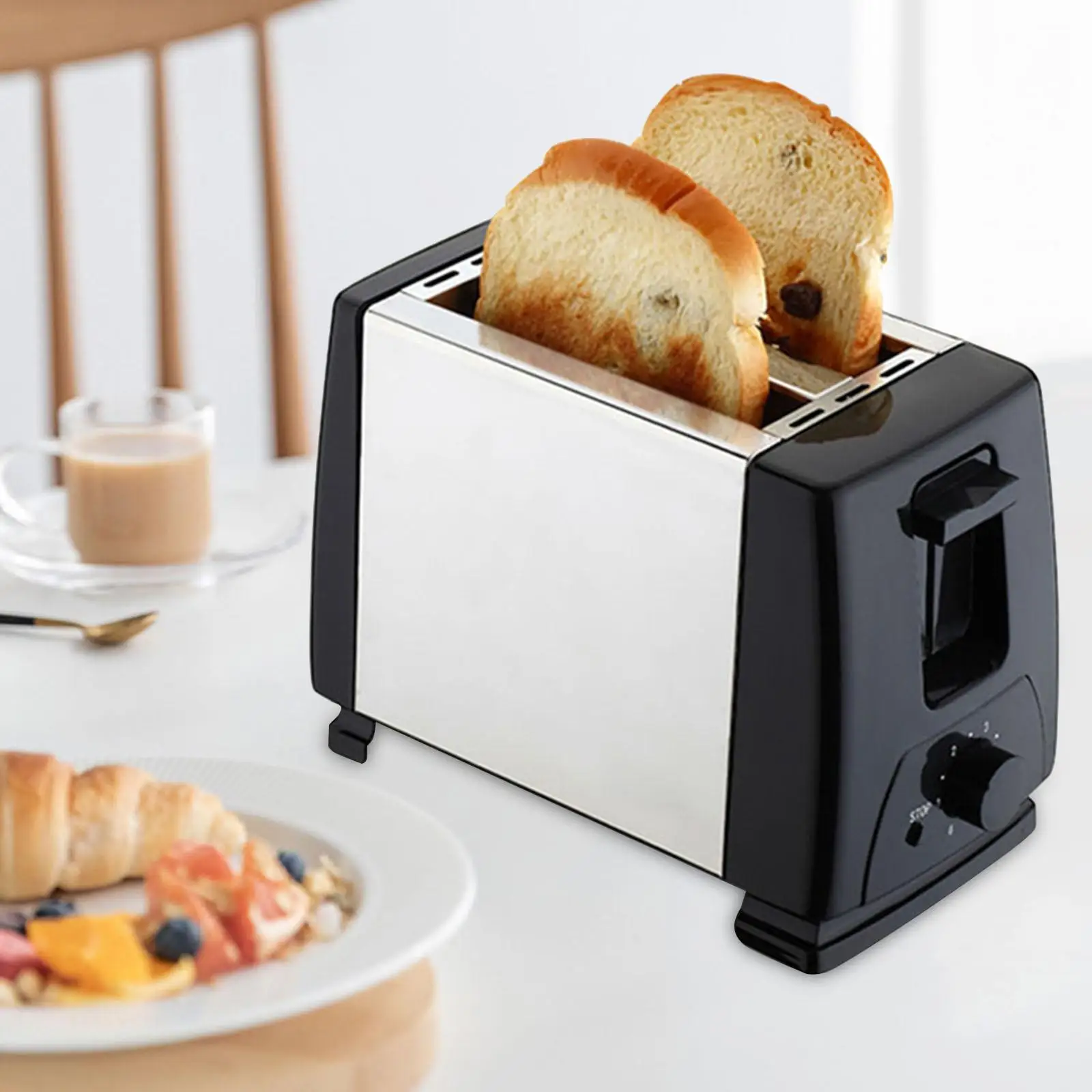 2SlicesAutomaticFastHeatingBreadToaster750WStainlessSteel