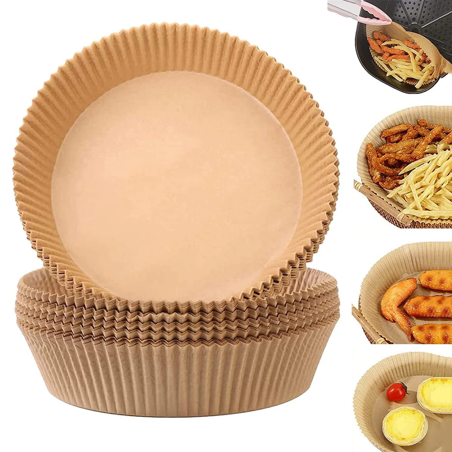 50pcs Air Fryer Disposable Paper Liner Non-Stick Air Fryer Parchment Paper  Liners Baking Paper Filters For AirFryer Micro-wave - AliExpress