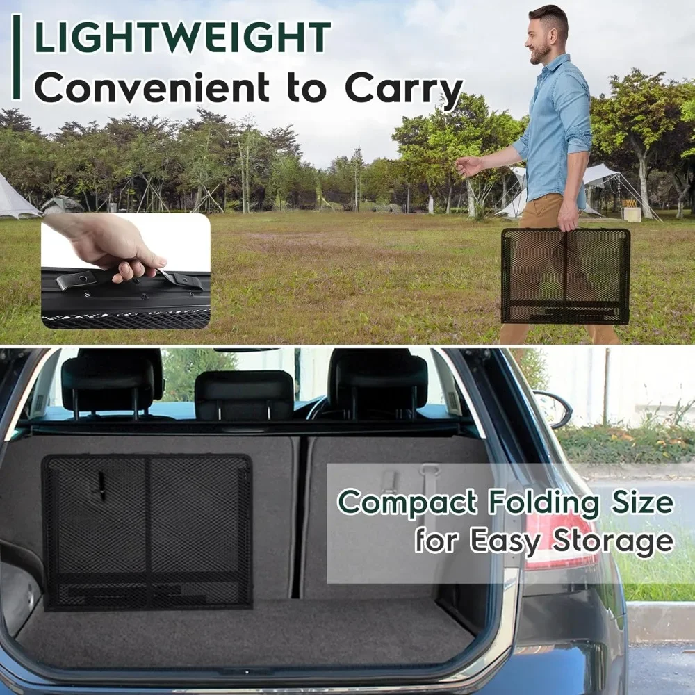 3 FT Folding Grill Table, Portable Camping Table for Outside, 3 Adjustable Height Folding Table with Desktop, Lightweight Outdoo