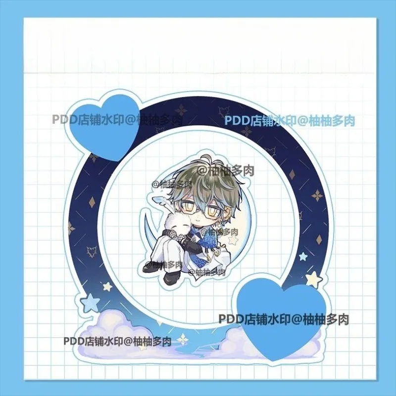 

Key Chain Women Vox Mysta Luca Shu Standing Anime KeyChain Luxiem Swing Creative Kawaii Figure Model Plate Key Ring Acrylic Gift