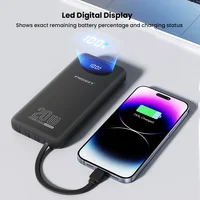PISEN Power Bank certifiée 3C 10000mAh et 20000mAh, charge rapide 20W avec 4 câbles intégrés pour iPhone Samsung Xiaomi 4