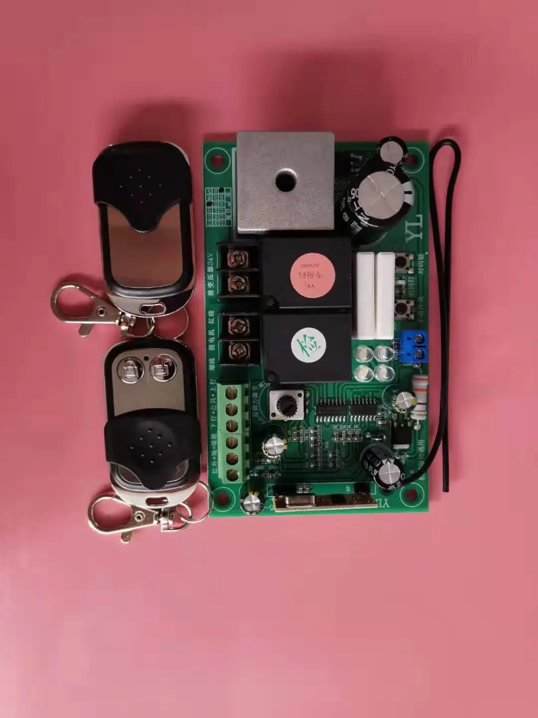 24V General Mechanical Limit Garage Door Motherboard 315M433M Flap Door Controller Receiving Board with Dual Remote Control 4