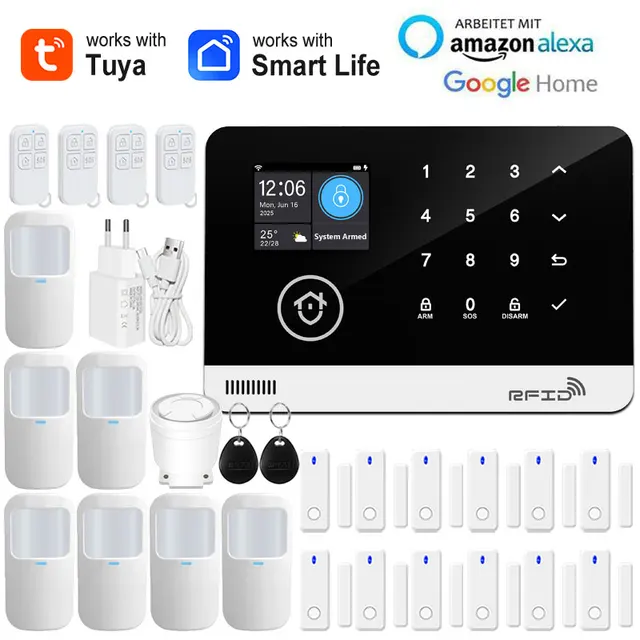 Tuya Smart WiFi GSM Home Security Alarm System - Touch Keyboard RFID APP Control Wireless Anti-Theft with Volume Adjustable 1