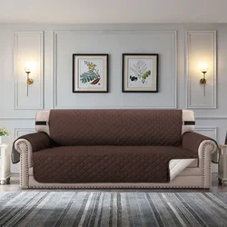Water - Repellent Sofa Covers with Elastic Straps - Furniture Protector - 4 Seat(198cm) (Coffee Sofa Cover)