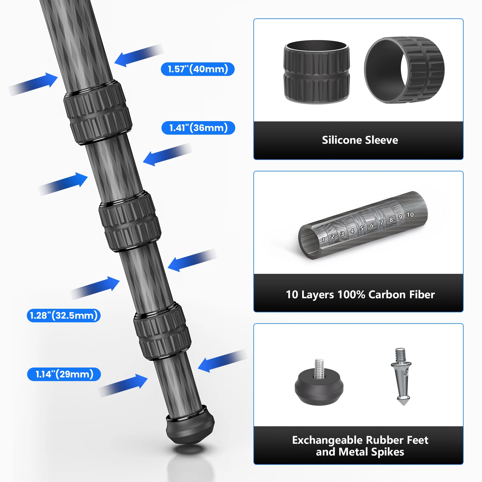 GX9 Professional Heavy Duty Camera Tripod Ultra Stable Top Level Birdwatching Ca
