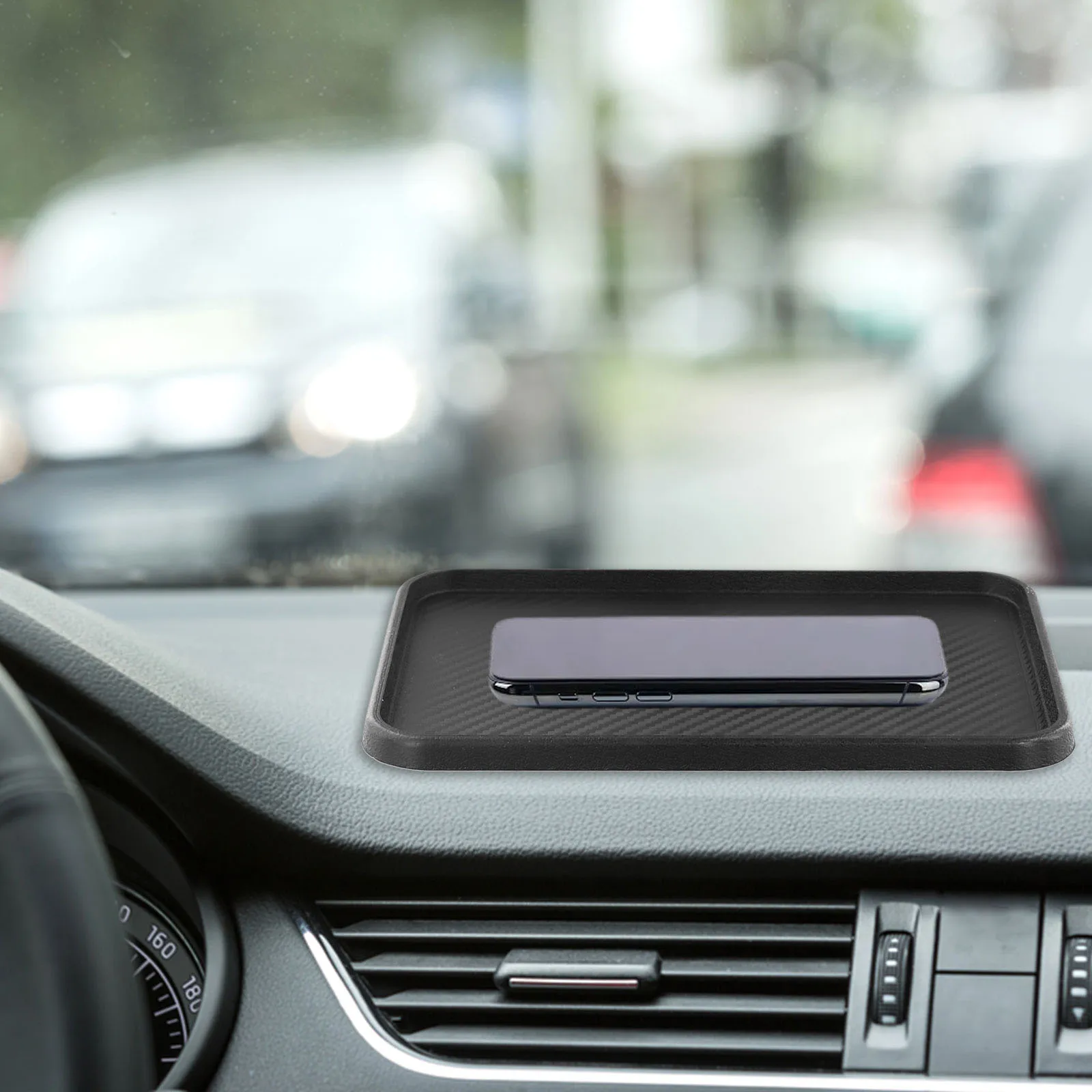 

Black Mat Dashboard Non-Slip Storage 200x128mm Catcher Front Pad Accessory High Quality Hot Set Universal Durable