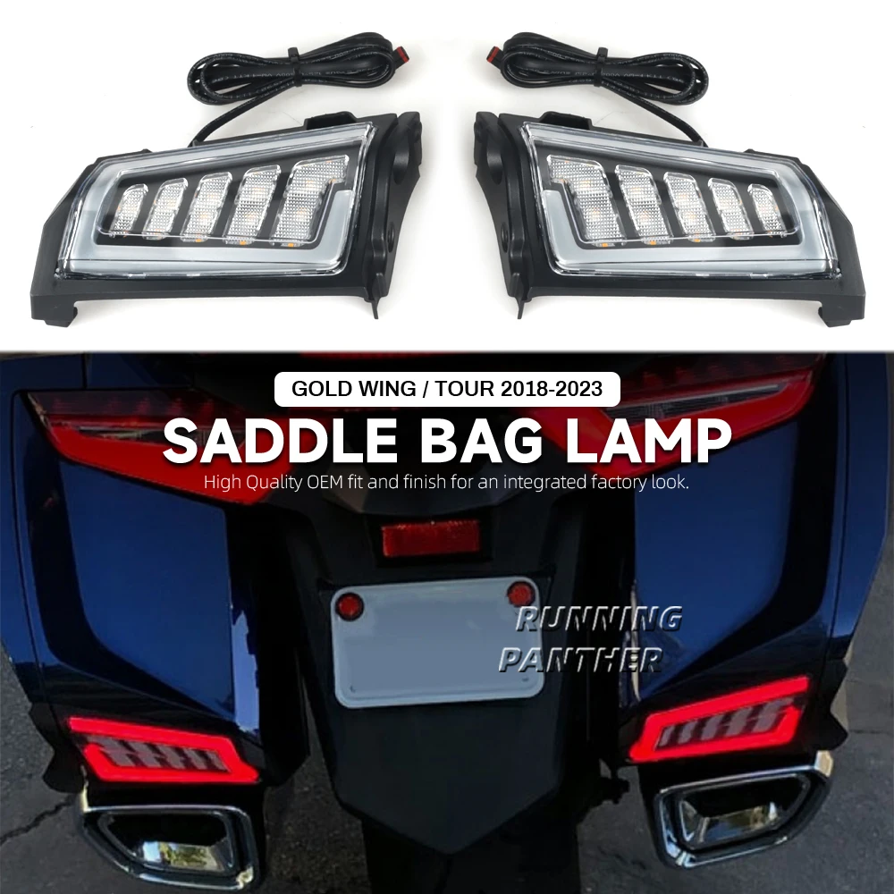 Motorcycle Rear Saddlebag Turn Signal LED Lights for Honda Goldwing GL1800 Tour