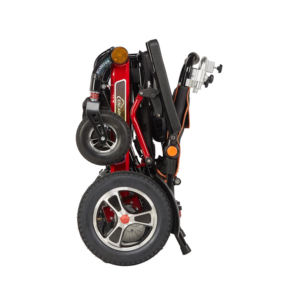 EU/USA Magazzino sedia a rotelle elettrica a due batterie, sedia a rotelle leggera e pieghevole, sedia a rotelle pieghevole portatile - immagine 4