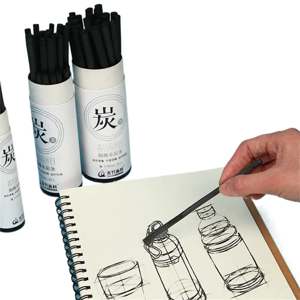 검정색 숯 스틱, 덩굴 숯, 버드나무 숯, 숯 막대, 전문가용 강력 컬러 드로잉 숯 연필