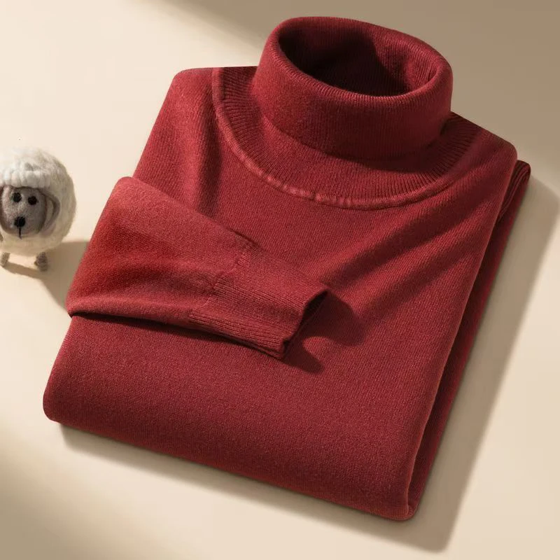 Animal Game Men's Long Cold Blouse Casual Turtleneck Pullover Sweater Warm Knitwear Thick Outerwear Warm Heavyweight Streetwear