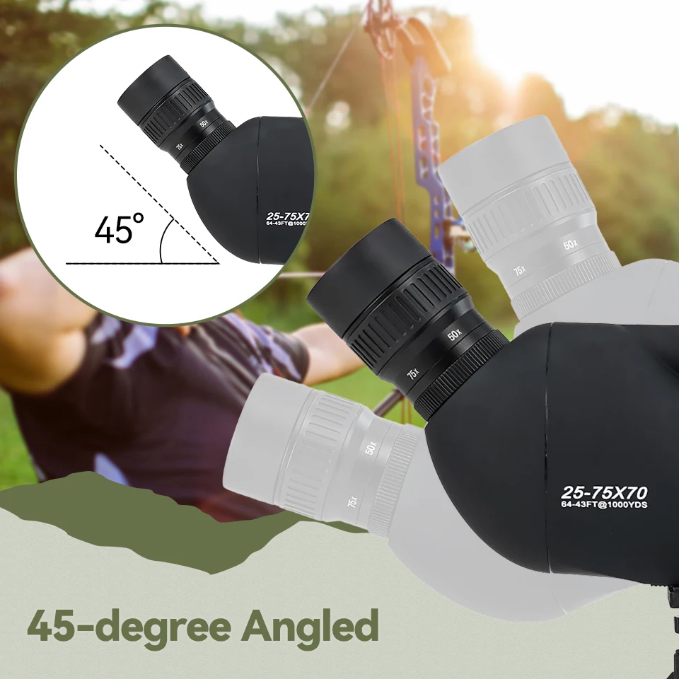SVBONY SV28 PLUS Spotting Scope 25-75X70 Focusing With Desktop Tripod And Smartphone Adapter for Target Shooting