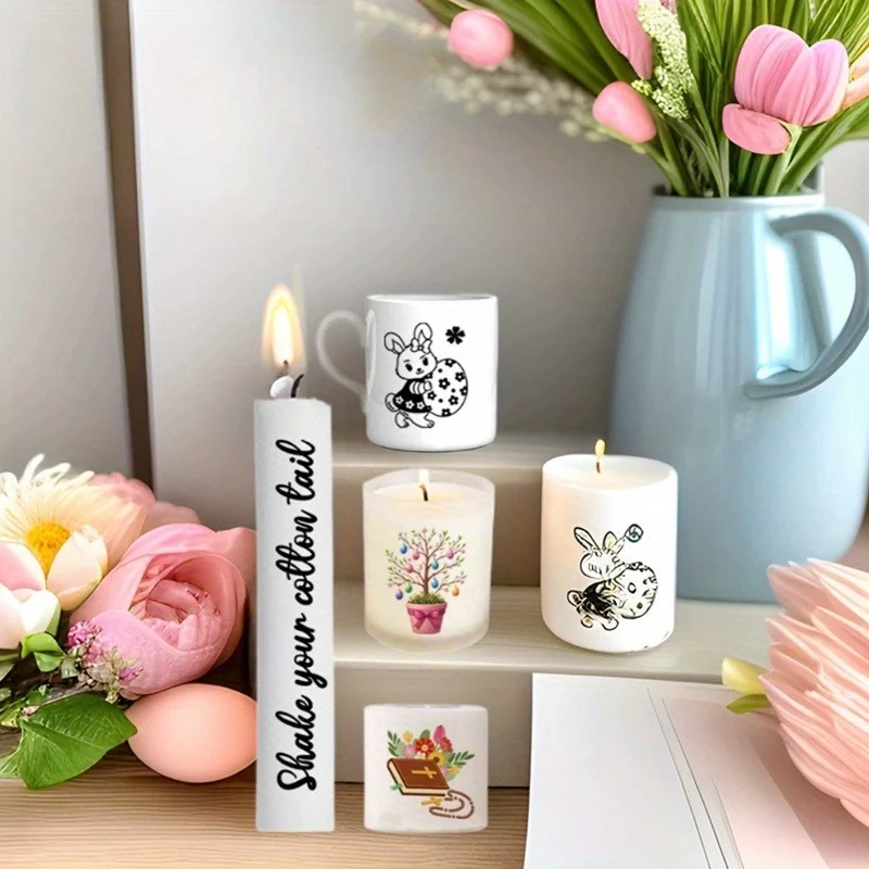 Easter Decorative Stickers for Candle Cup Gift