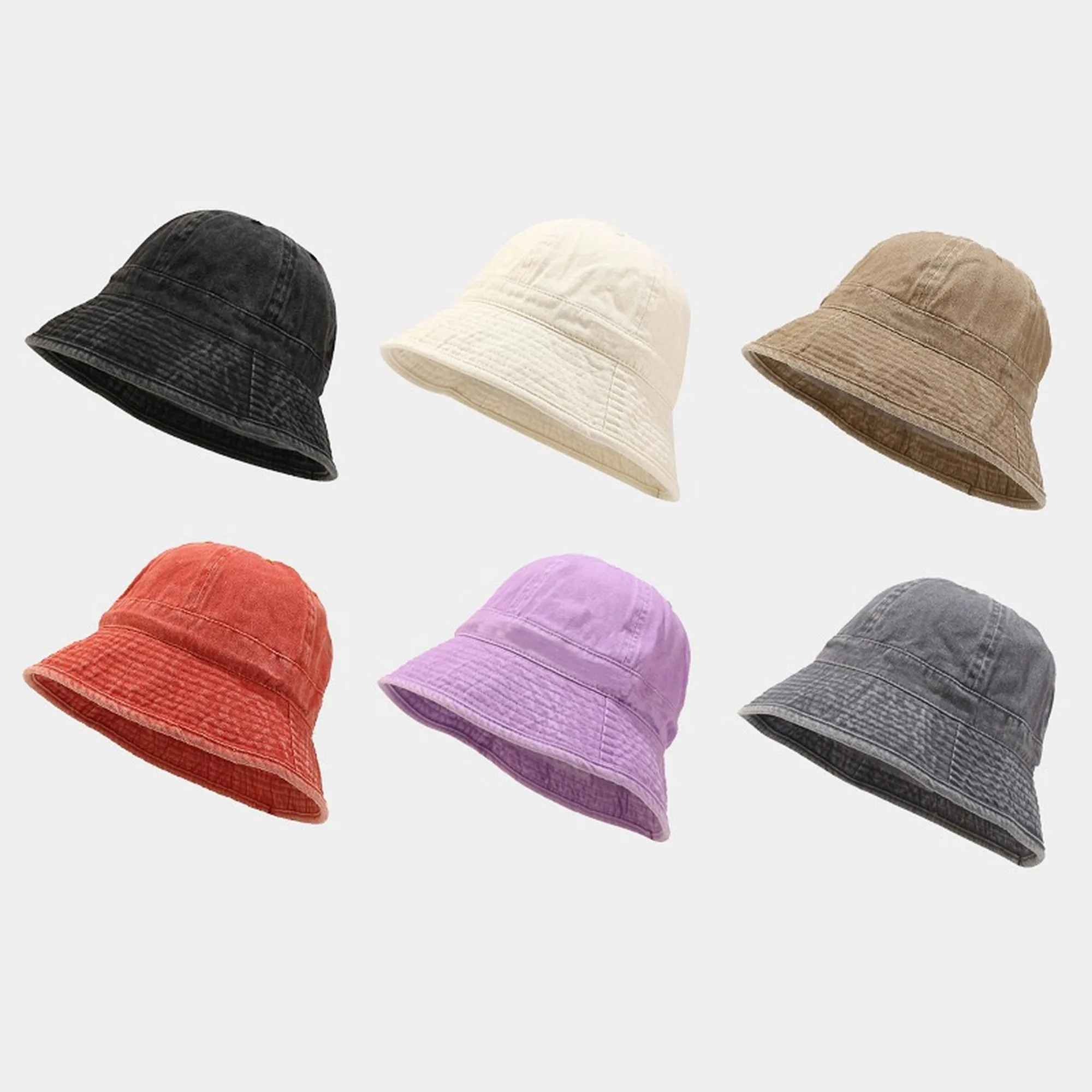 

2022 Retro Washed Cotton Fisherman Hat Collapsible Men Women Bucket Hats Four Seasons Outdoor Sunshade Sunscreen Hat Casual Hats