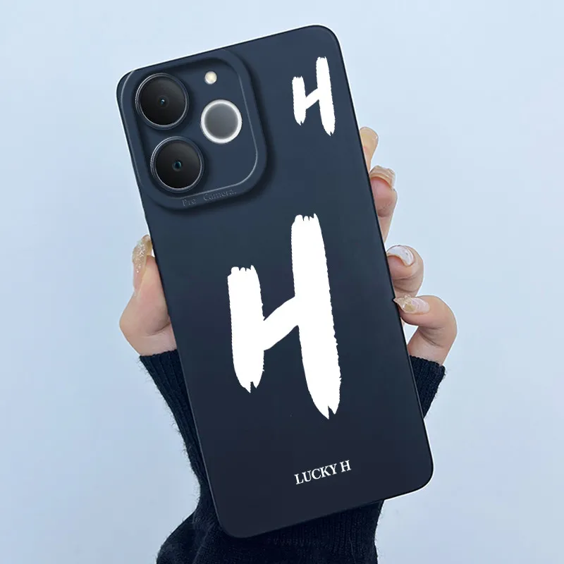 Cute Initial Letters Shockproof Soft Silicone Phone Case Cover Bumper