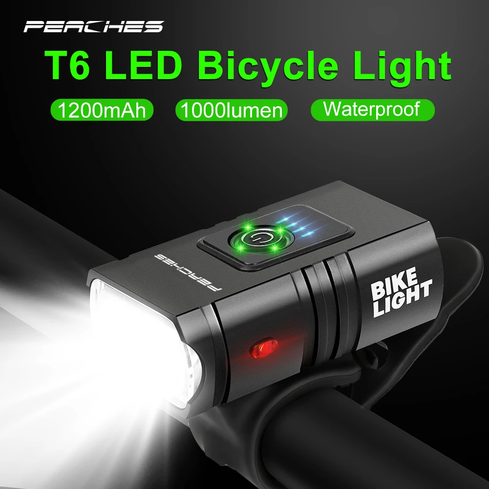 T6 led 1000lumen frente luz da bicicleta recarregável lanterna bicicleta bicicleta mtb faróis acessórios