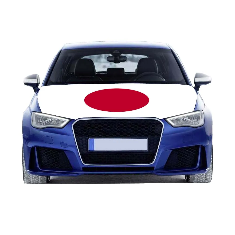 

Japan Flags Car Hood Cover 3.3X5FT/6X7FT100% Polyester Elastic Fabrics Can be Washed Suitable for Large SUV and Pickup