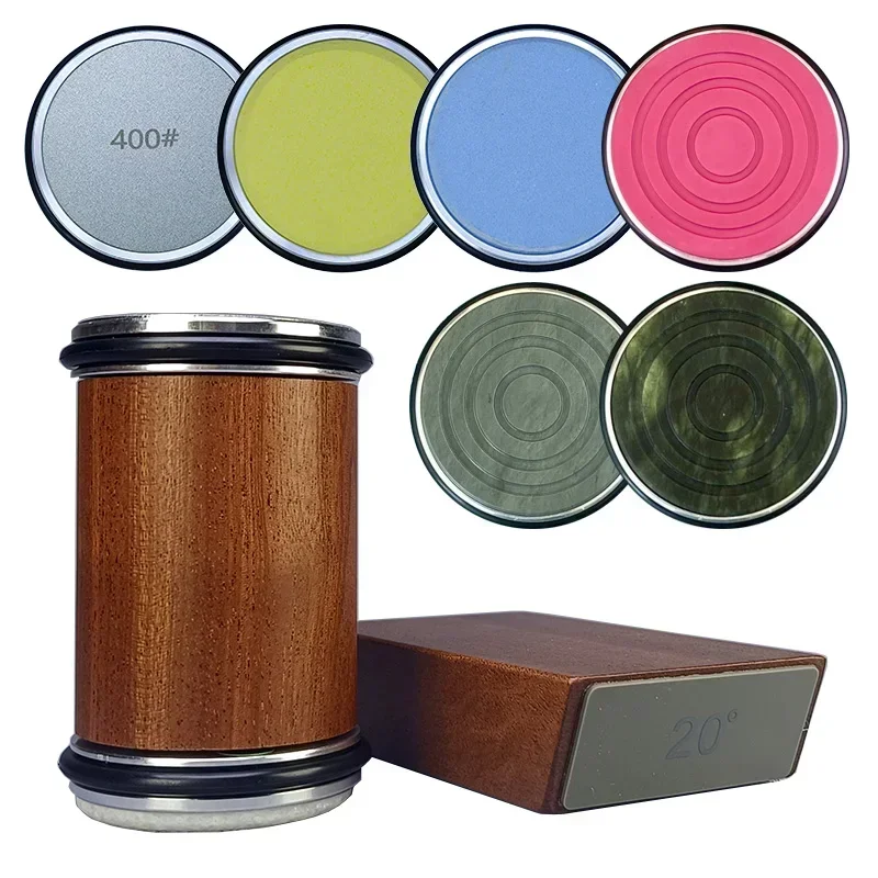 Rolling Knife Sharpener for Straight Edge, Knife Sharpener Kit with 15 & 20 Degree Magnetic Angle for Kitchen Knives whetstone